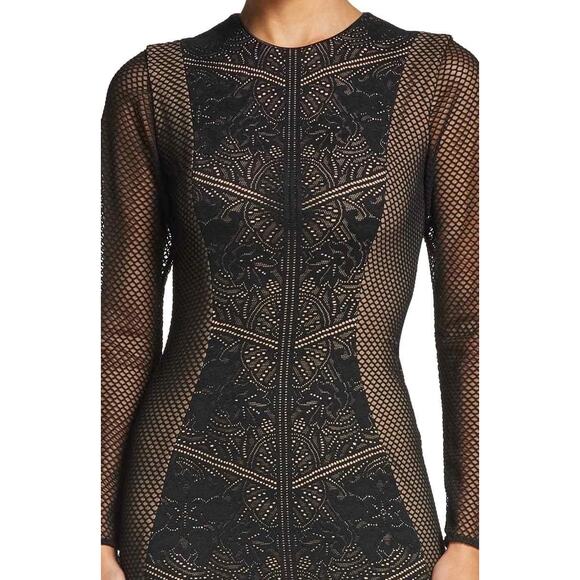 Dress The Population Tori Lace Overlay Body-Con Dress Size M - Picture 5 of 7